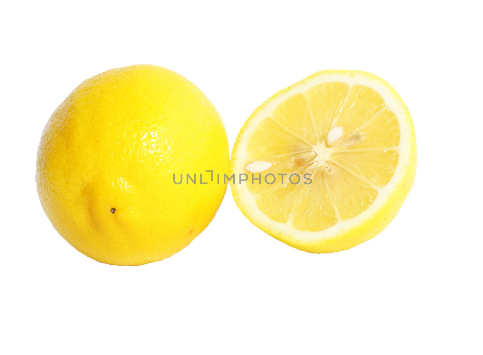 Lemon on the white background 