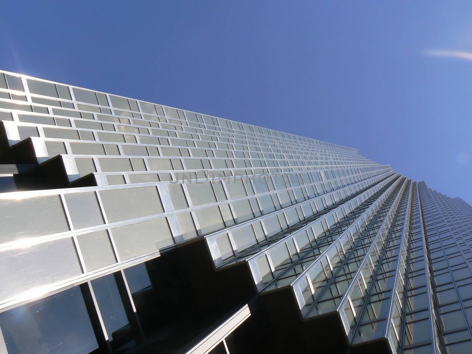 Very big building in the city of Toronto with a blue sky