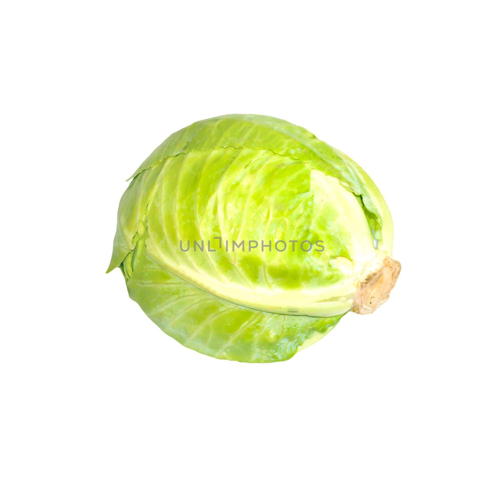 ripe cabbage isolated on white 