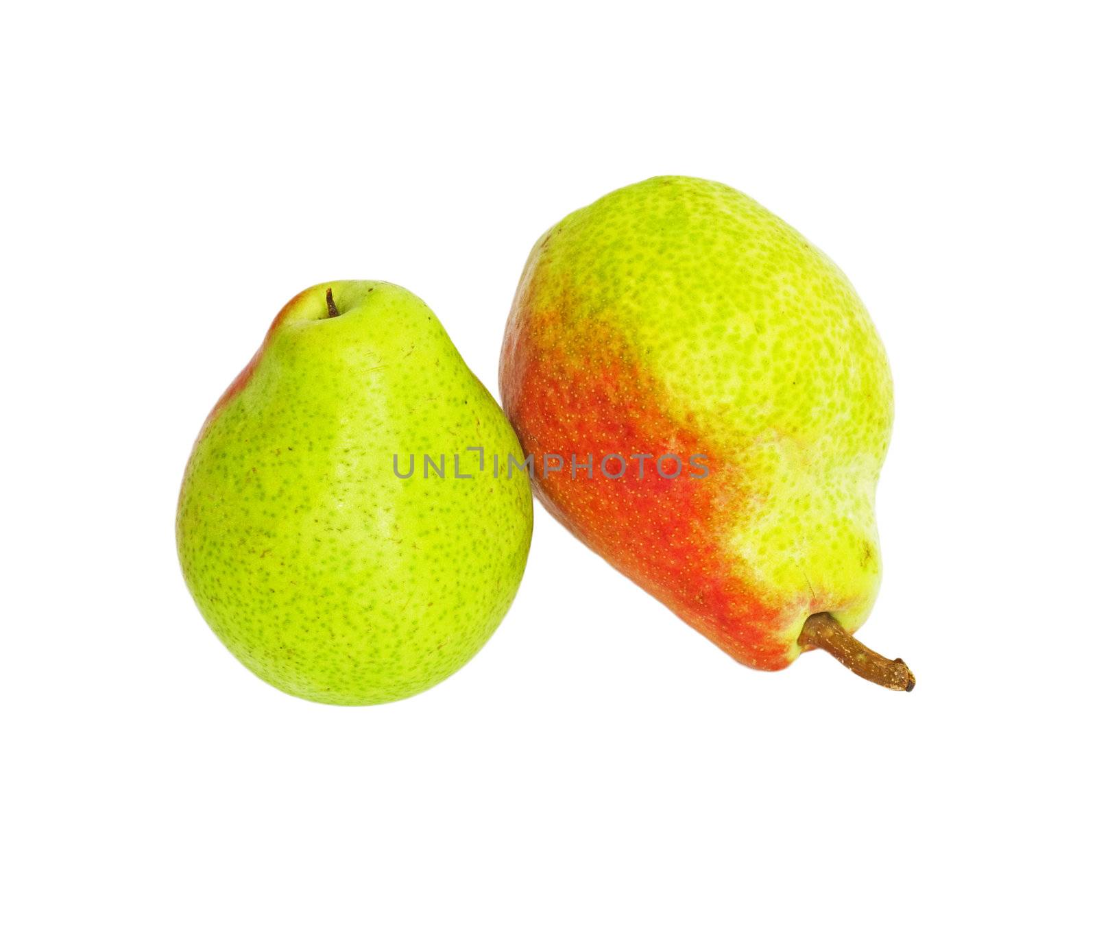 two pears isolated over white 