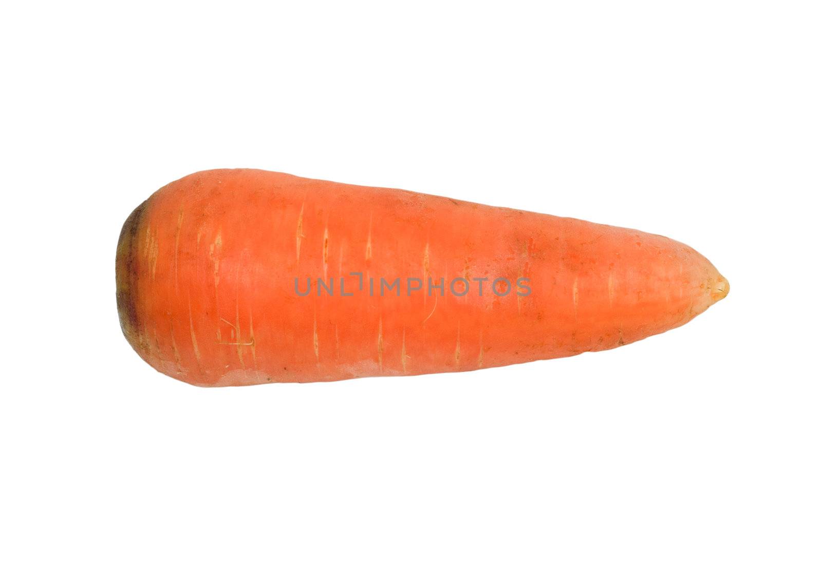 Ripe carrots isolated on a white background  by schankz