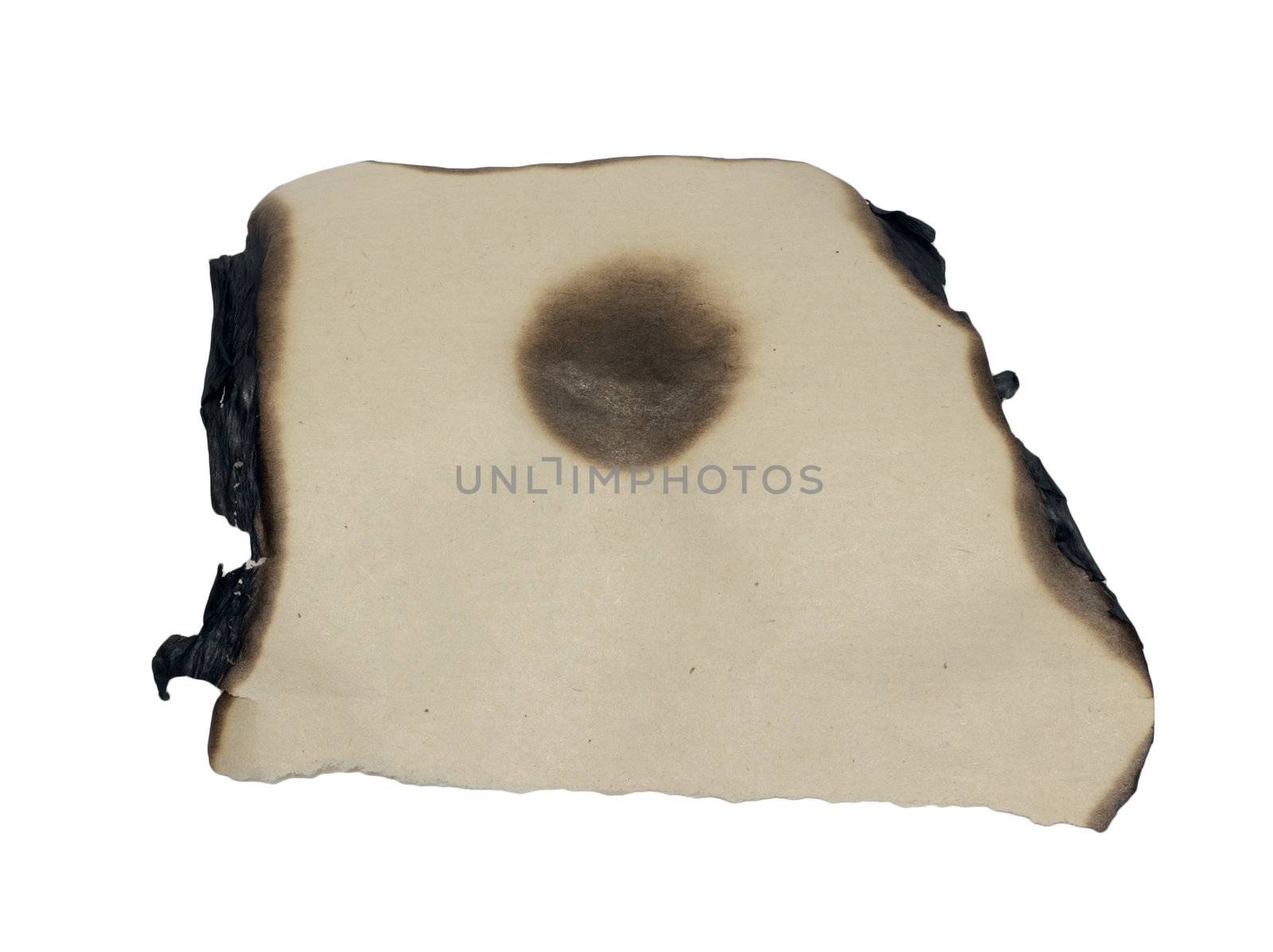 burnt edges paper isolated on white background  by schankz