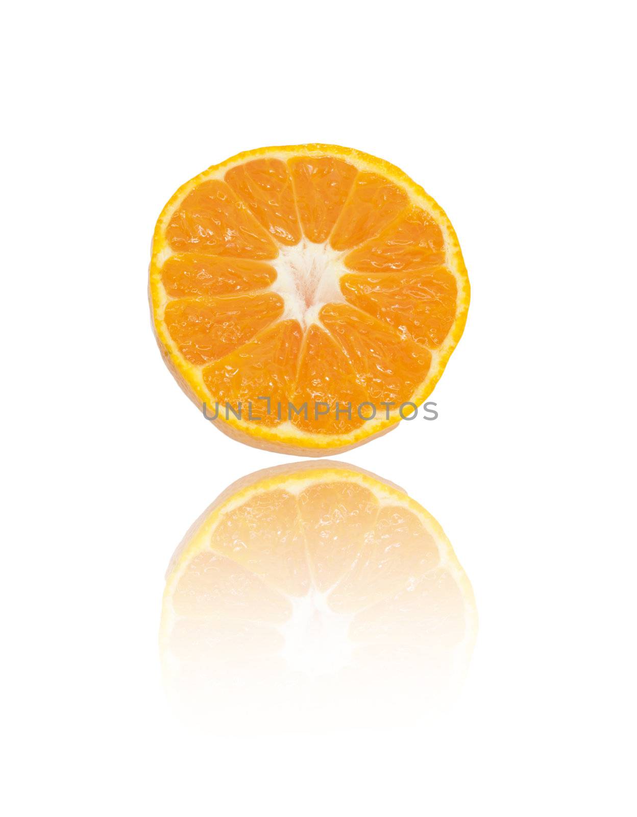 Juicy tangerine, mandarin, orange on white background, closeup, isolated 