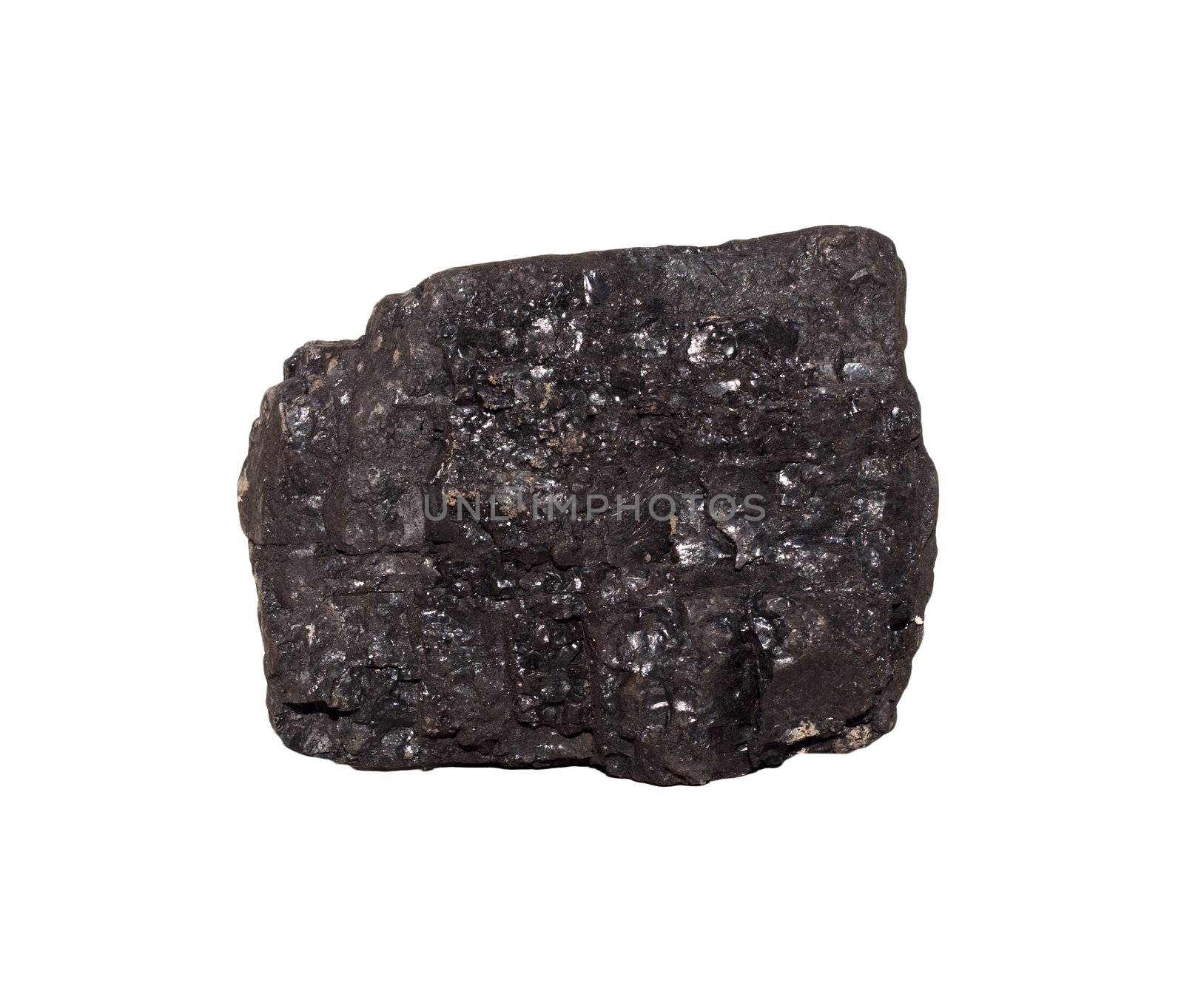 Coal on Isolated White Background 