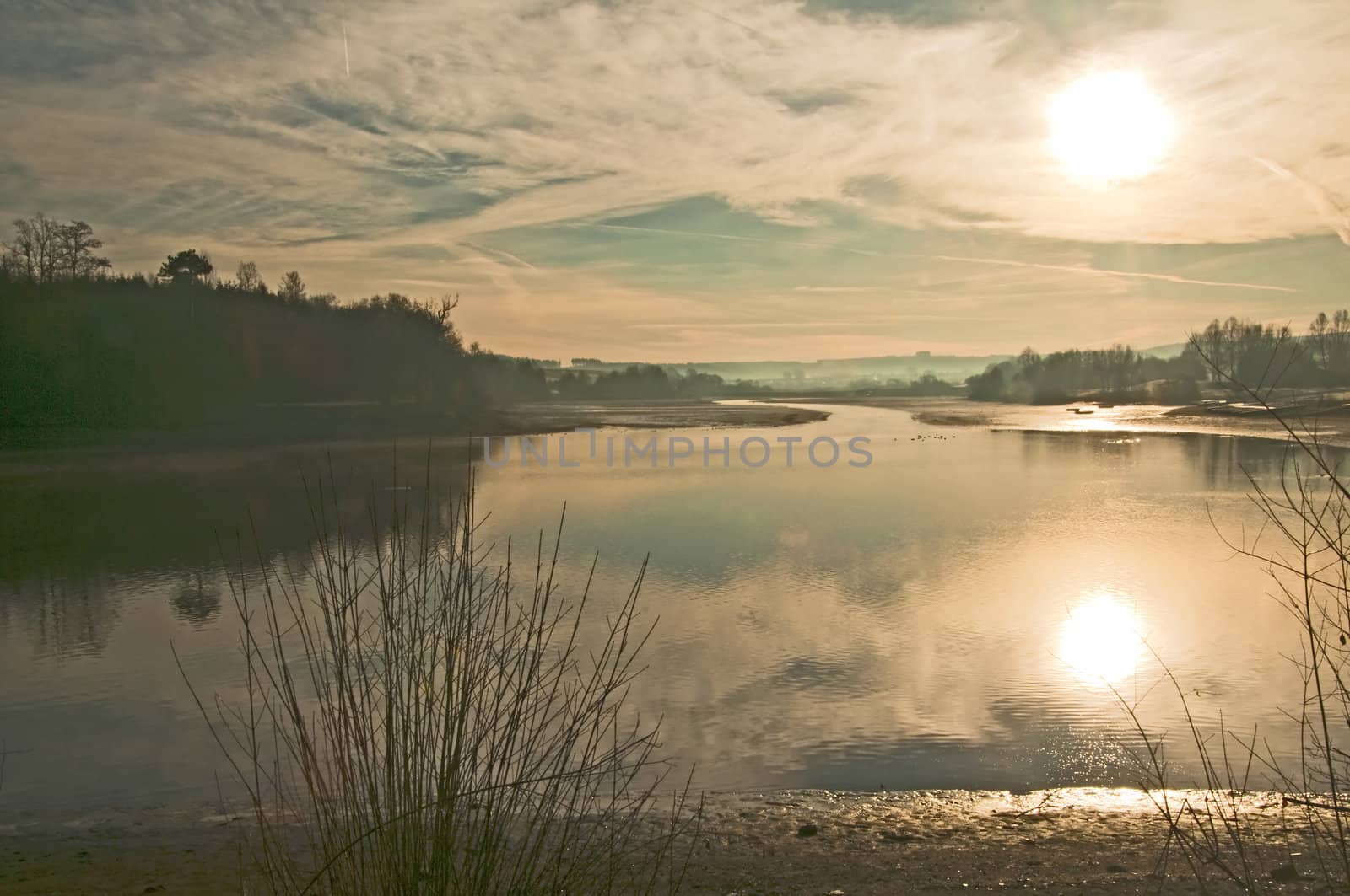lake in morning sun by Jochen