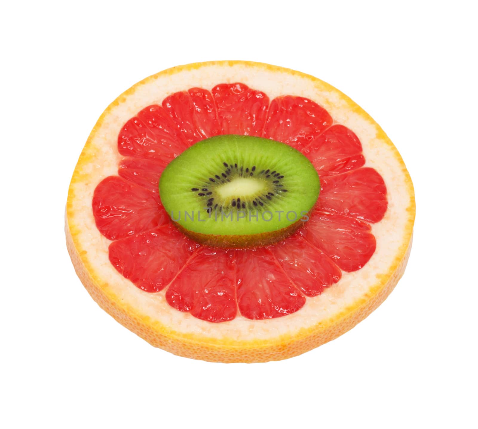 Isolated Kiwi and Grapefruit 