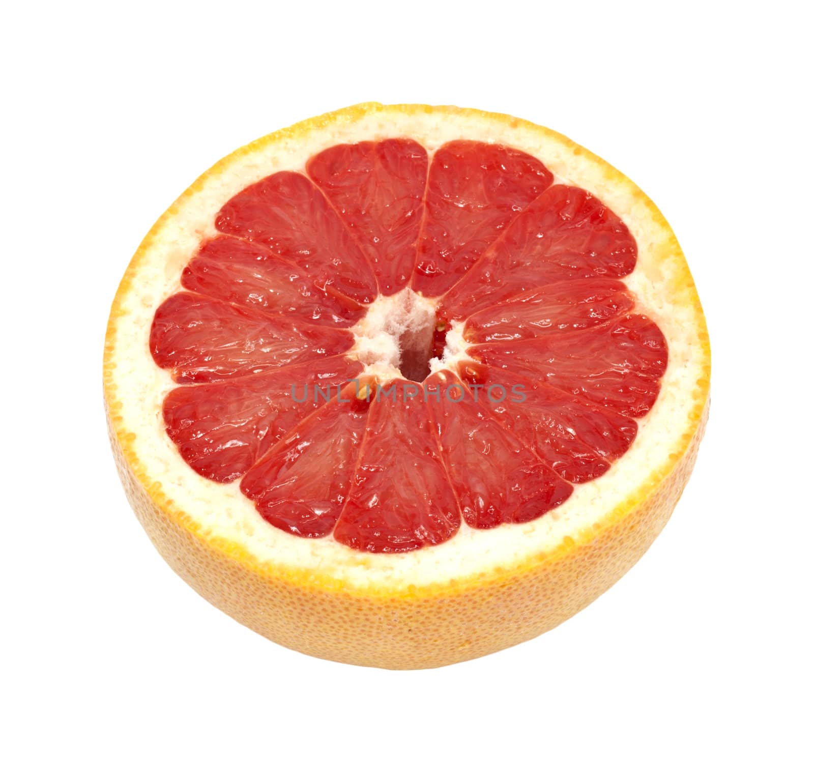 Red grapefruit close-up macro shot 