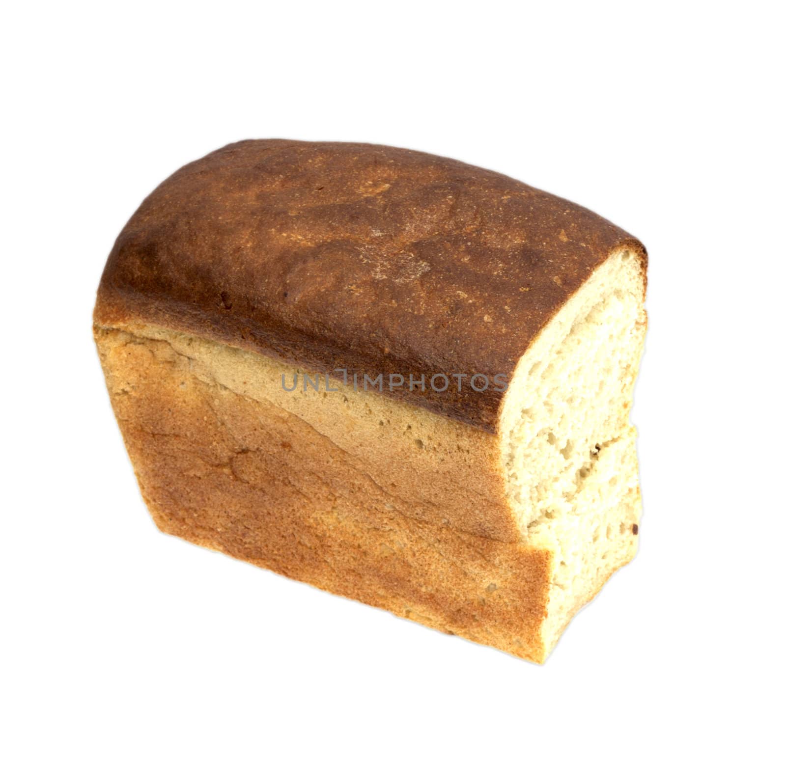 White bread loaf isolated on white background  by schankz