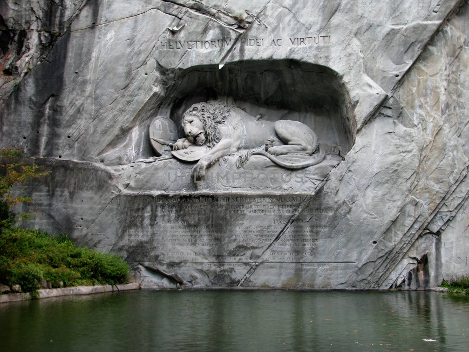 The Lion Monument in Lucerne, Switzerland.
