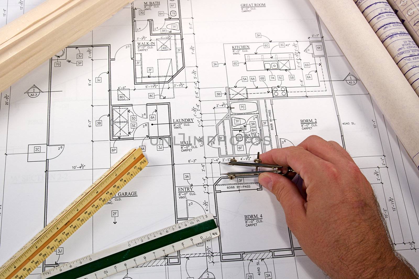 Architectural blueprints of new homes and communities