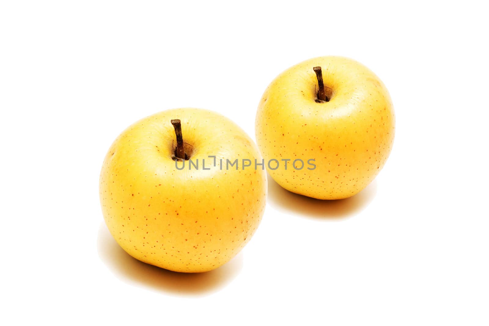 two apples on white background