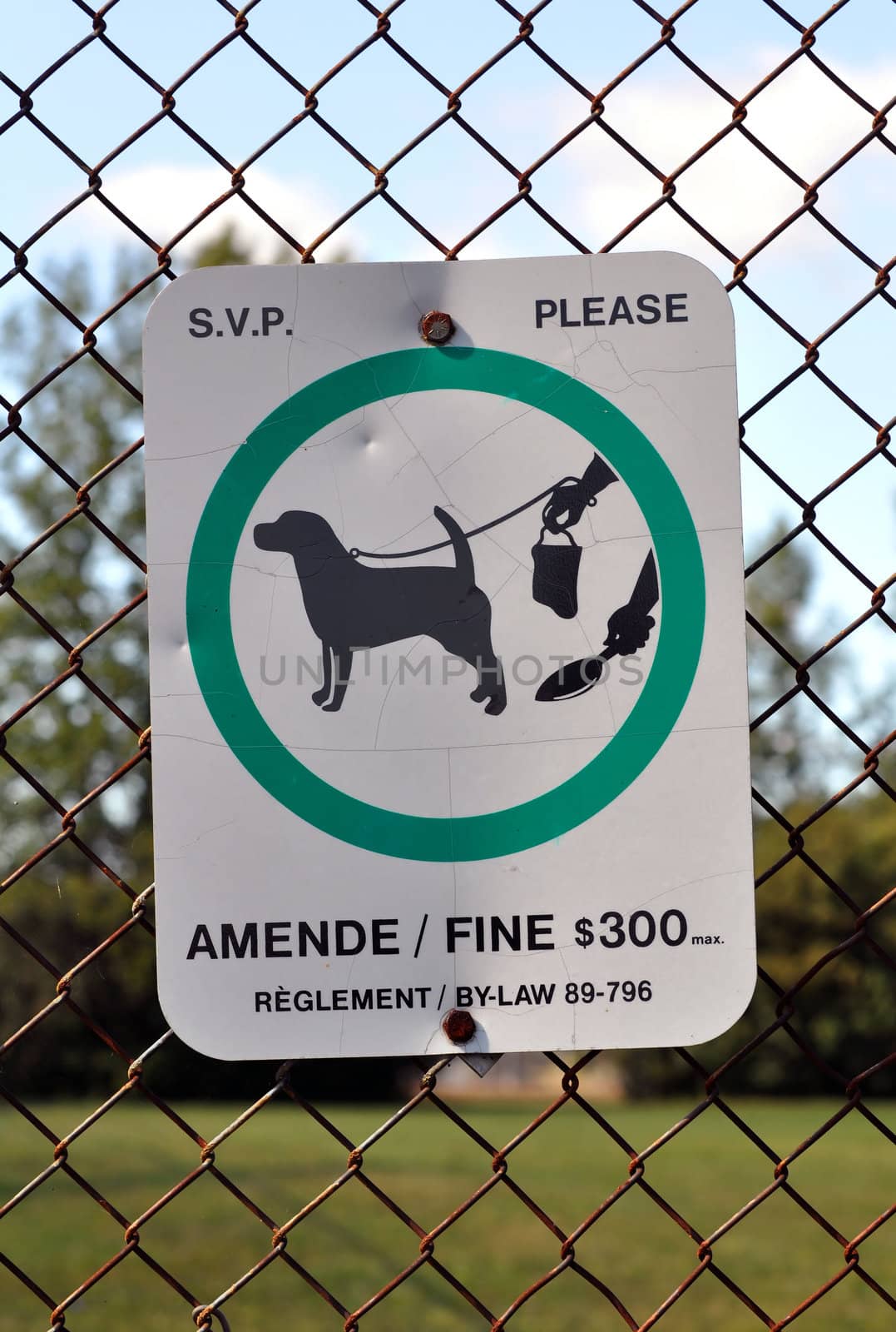 Dog sign at park by FER737NG