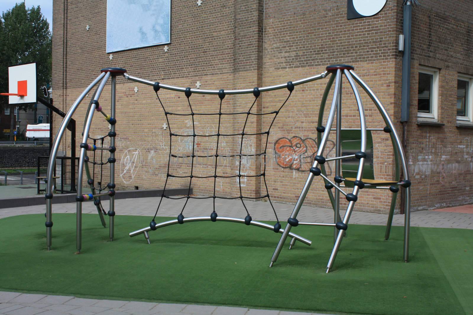 Playground equipment on a school yard