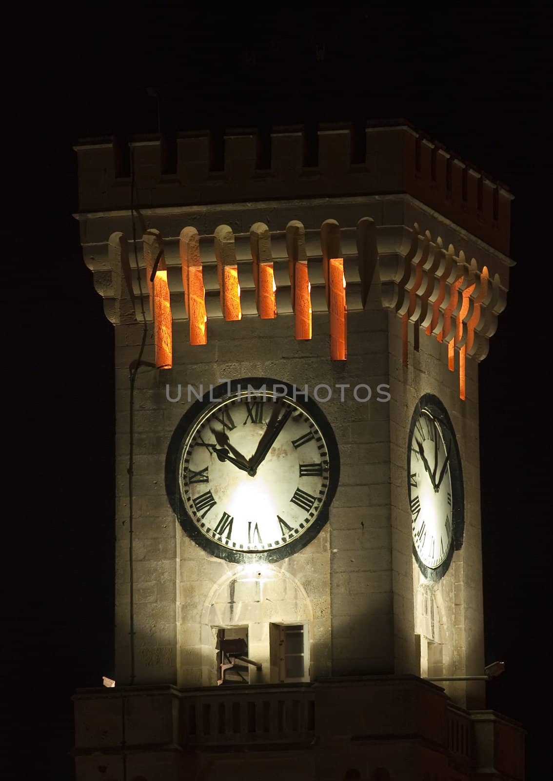 The Mtarfa Clocktower in Malta here shot during the night