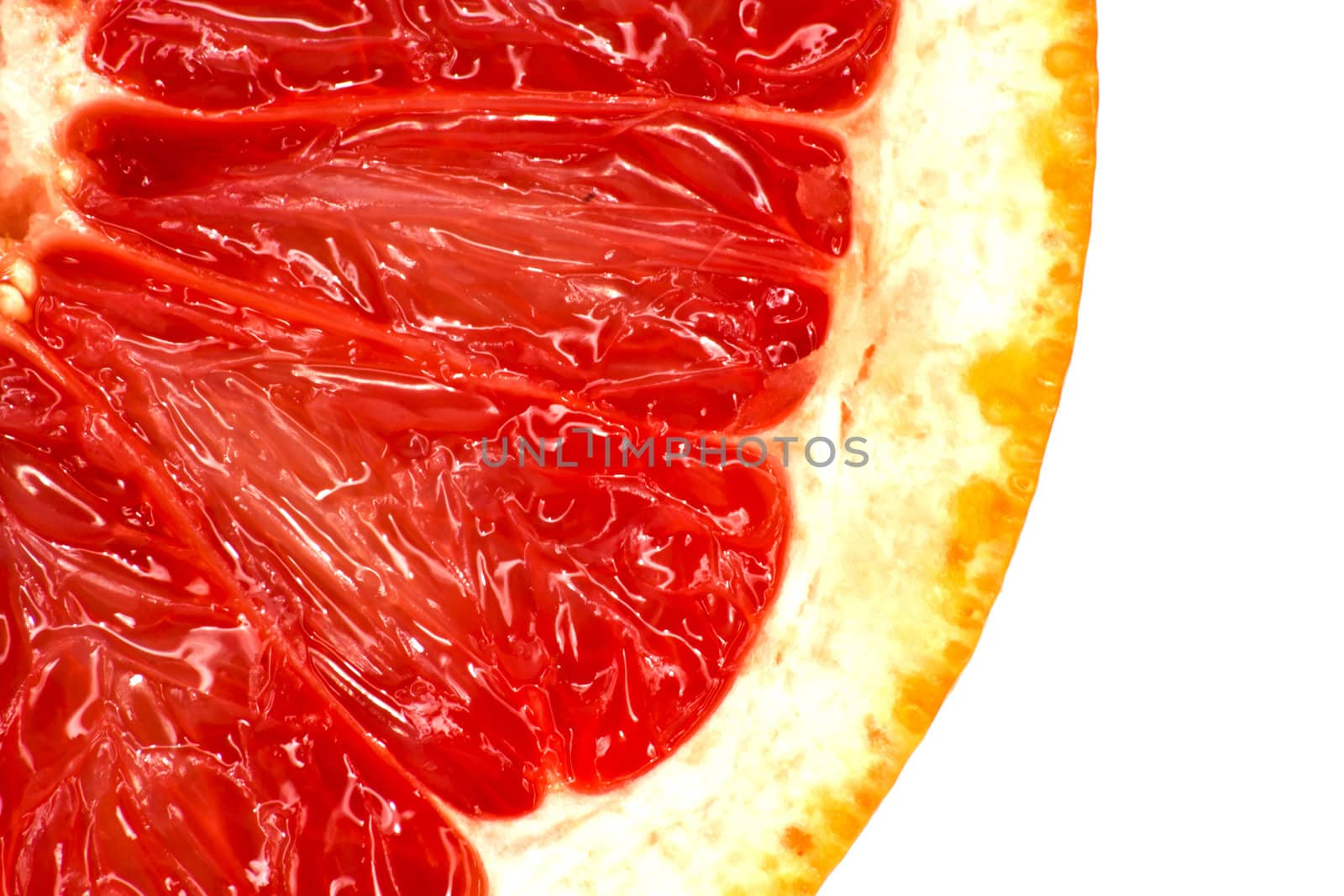 Red grapefruit close-up macro shot 