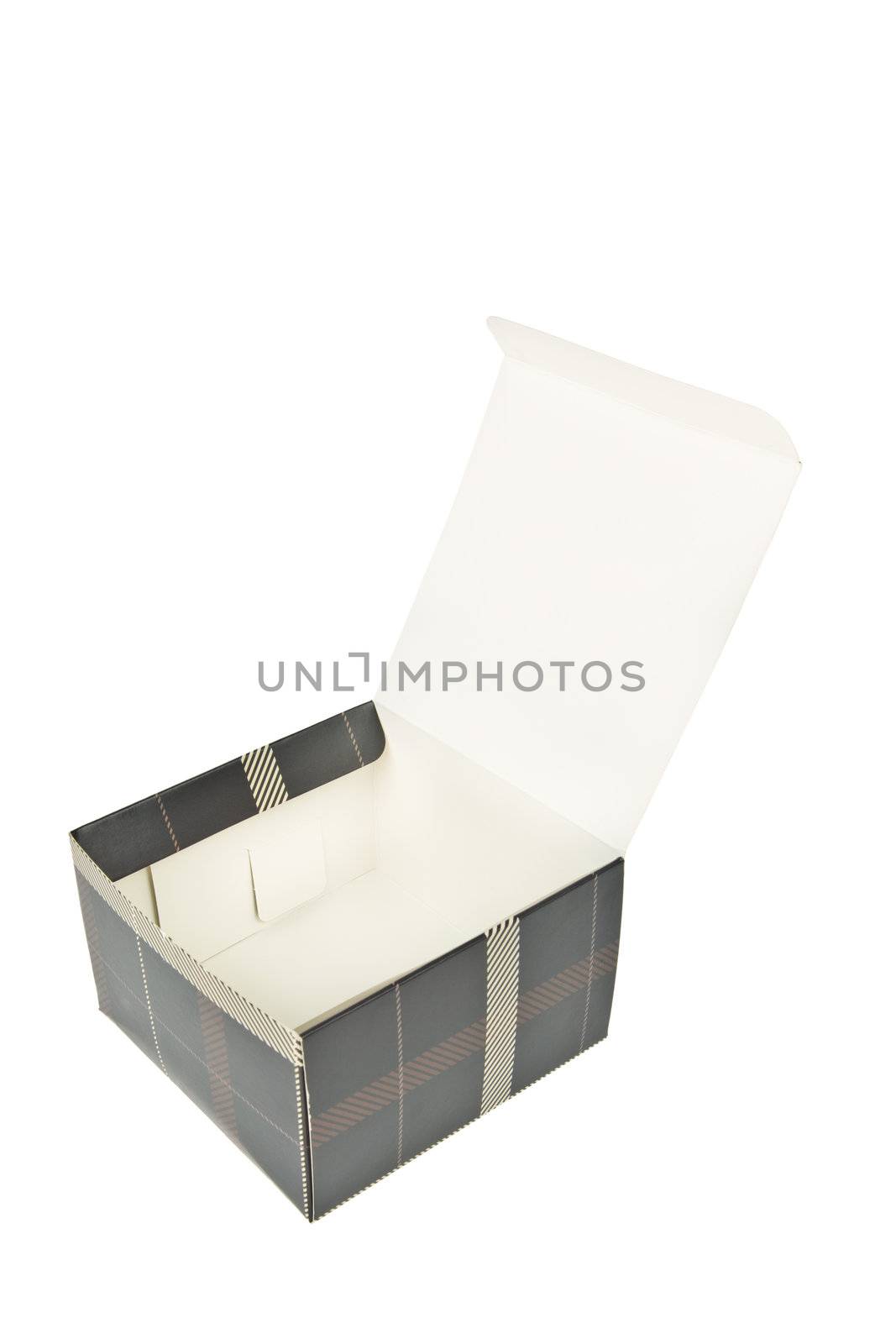 Open empty box isolated on white by FrameAngel