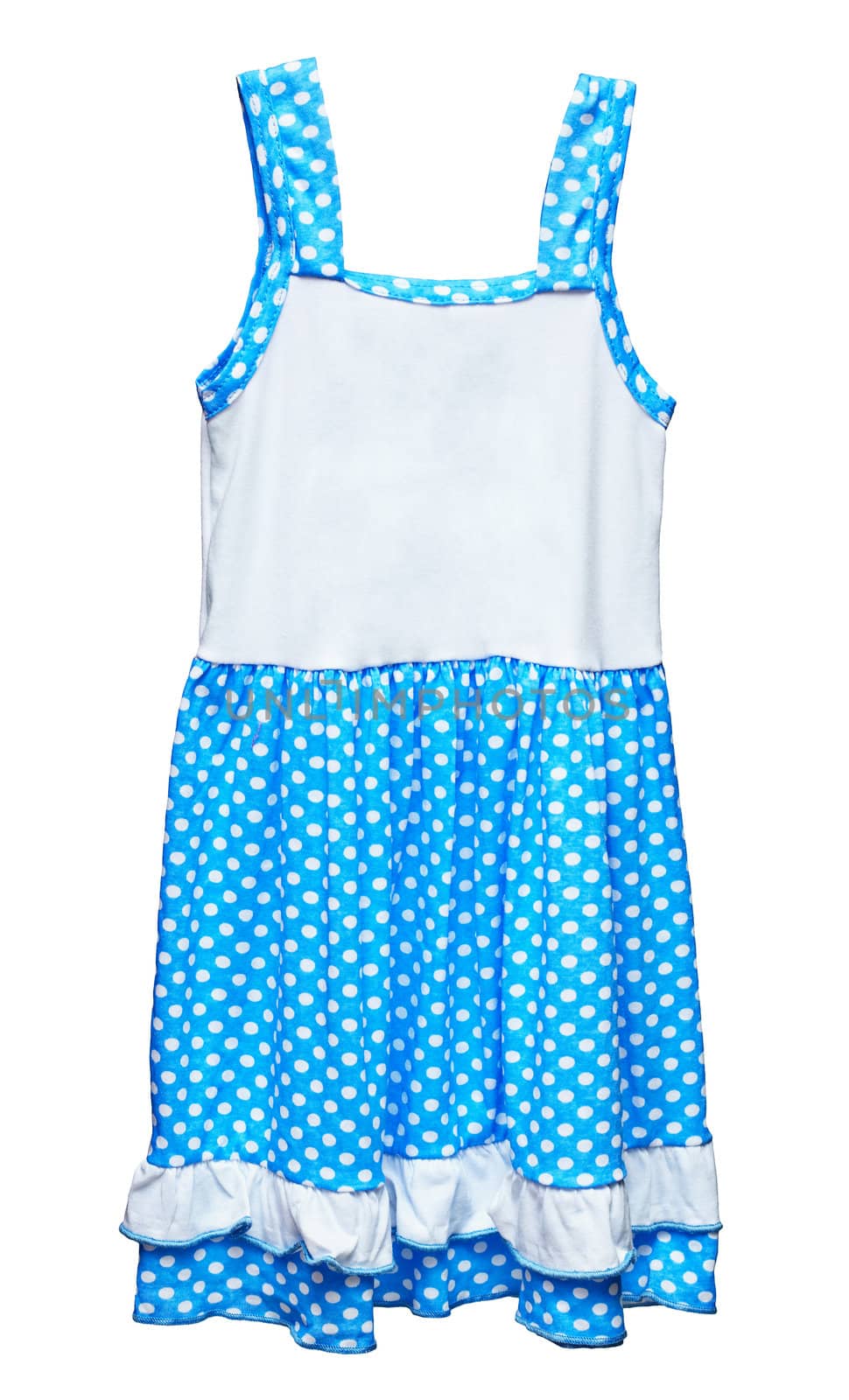Simple blue dress for girl on white background by pzaxe