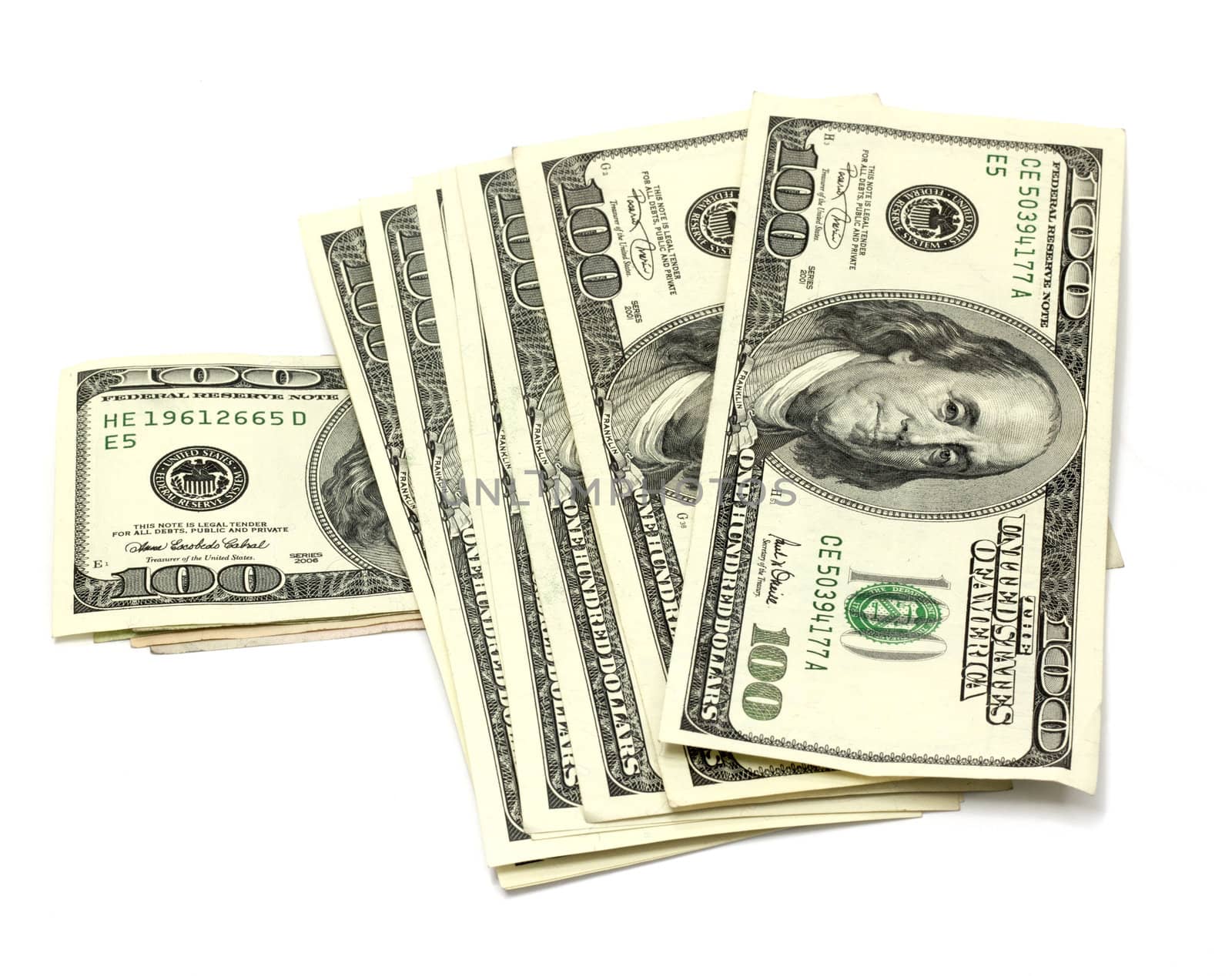 stack of money isolated on white 