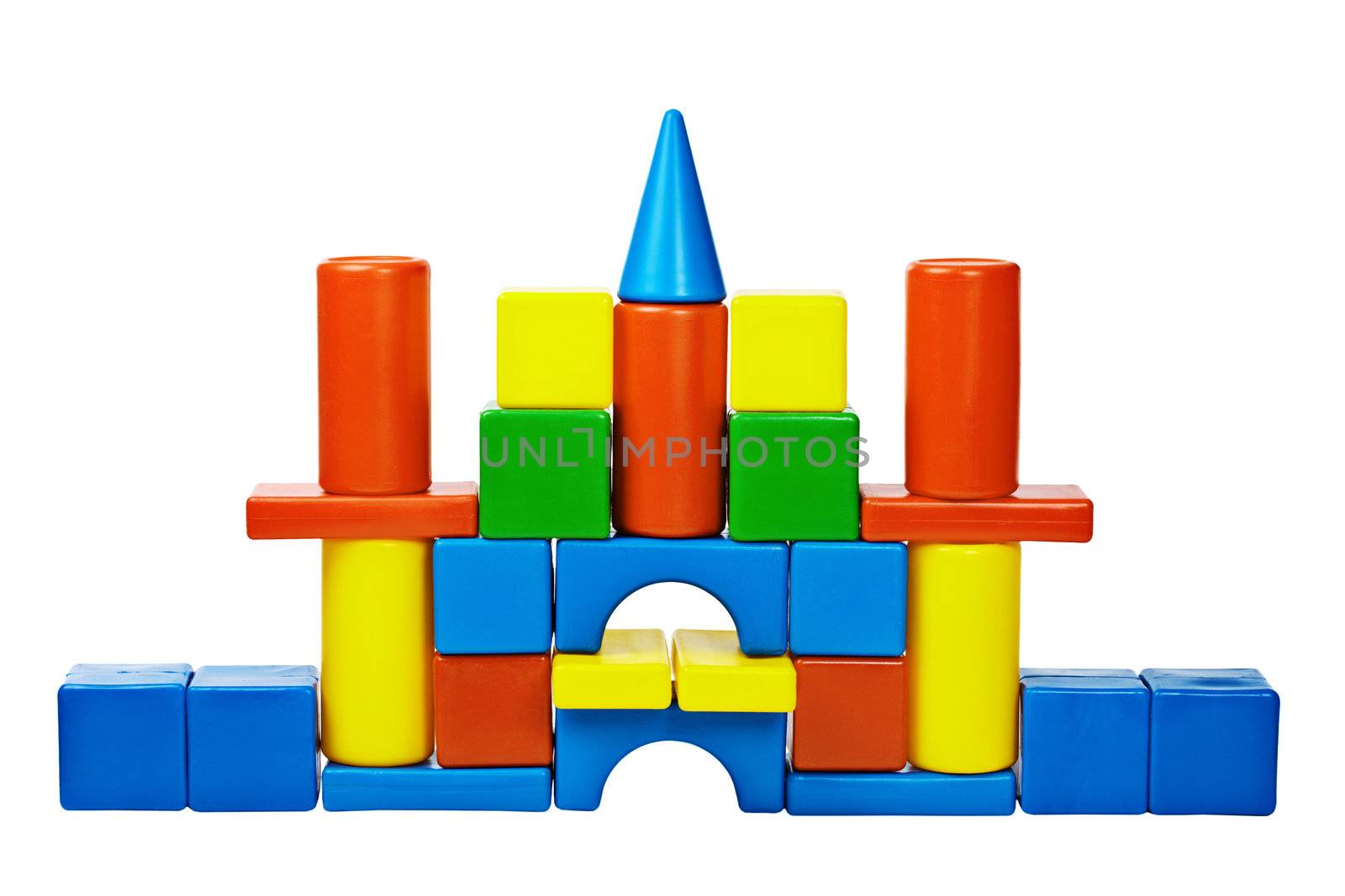 Castle was built from color toy blocks by pzaxe