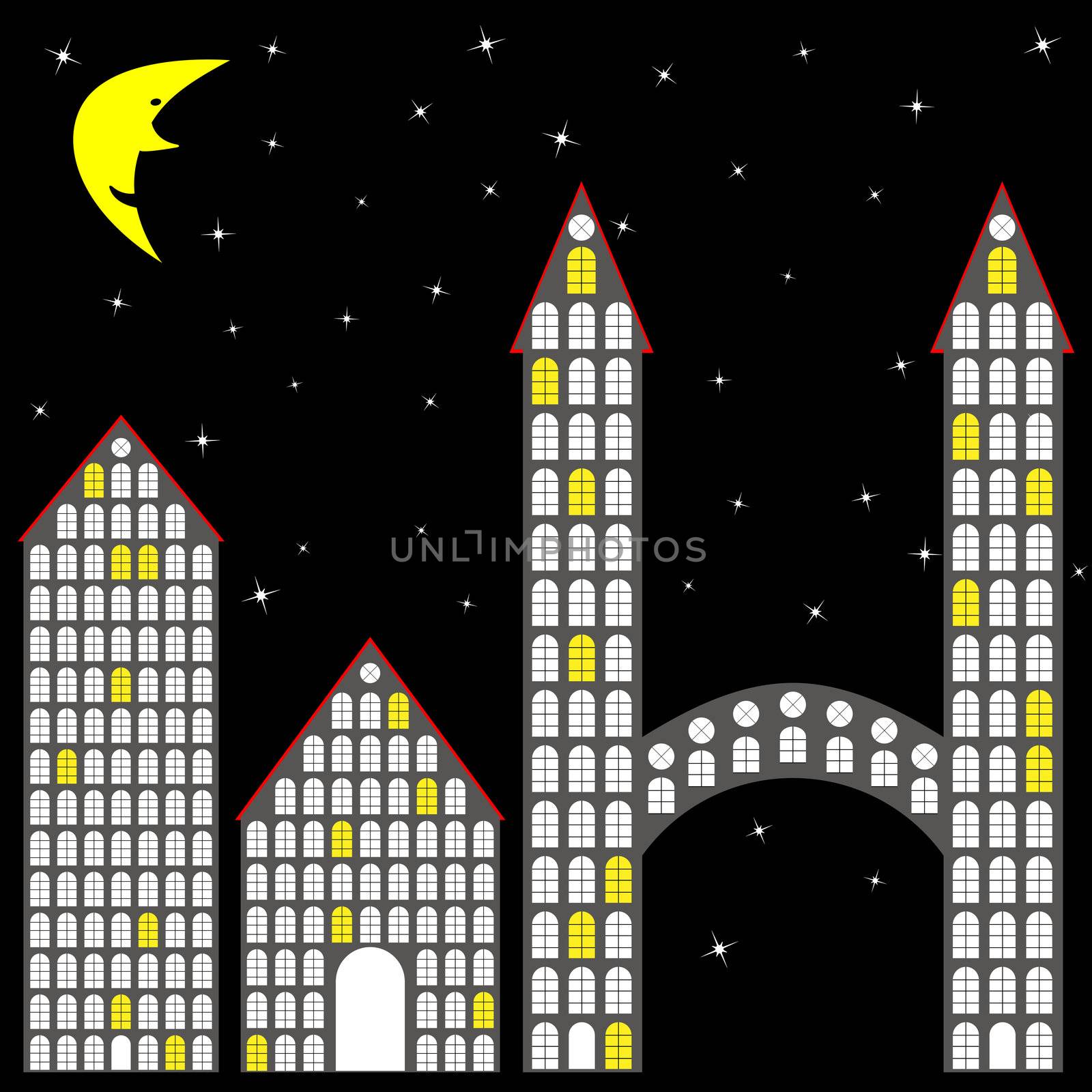 blocks and houses, abstract vector art illustration