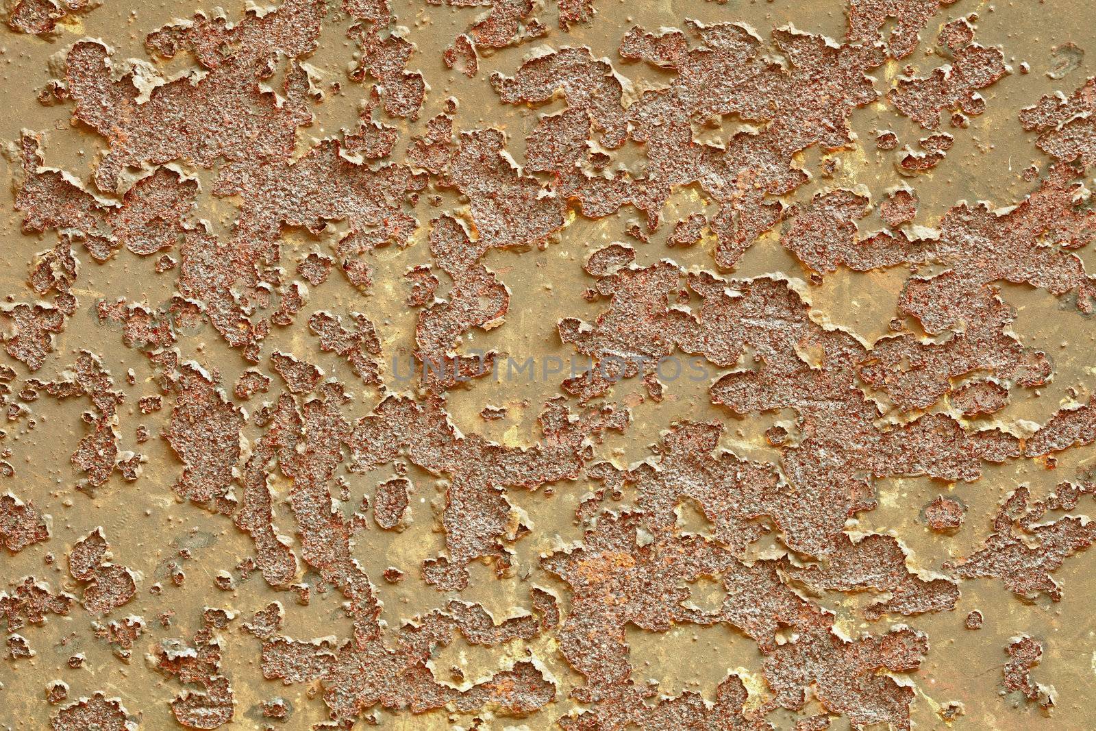Remains of paint on rusty surface - background