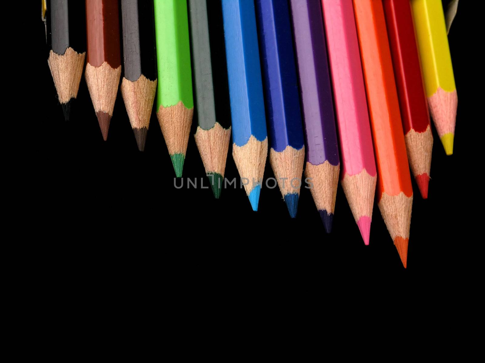 Colored Pencils in a Row