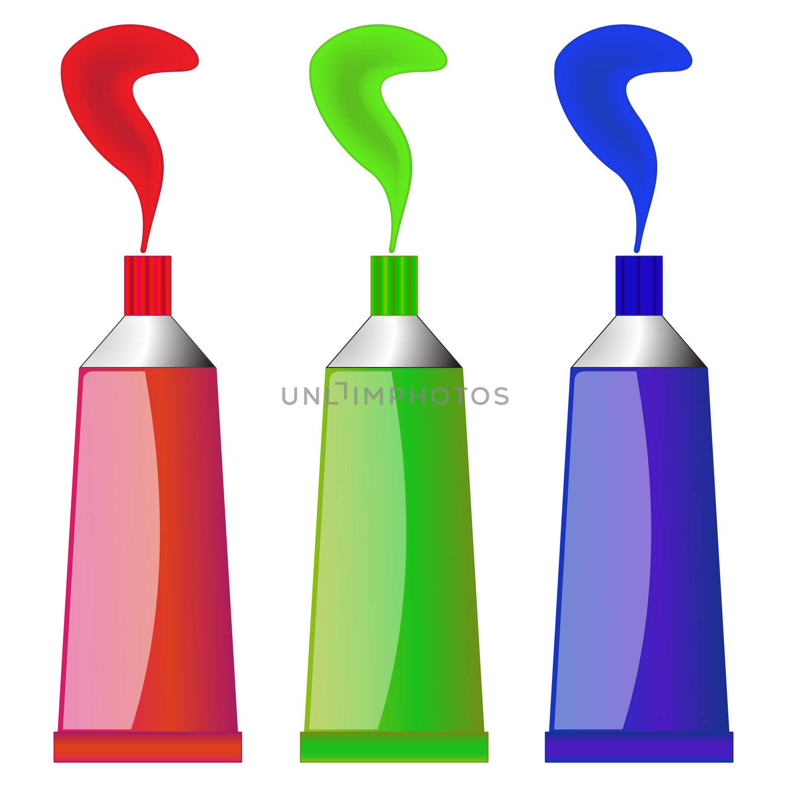 color tubes against white background, image contains gradient mesh and transparency