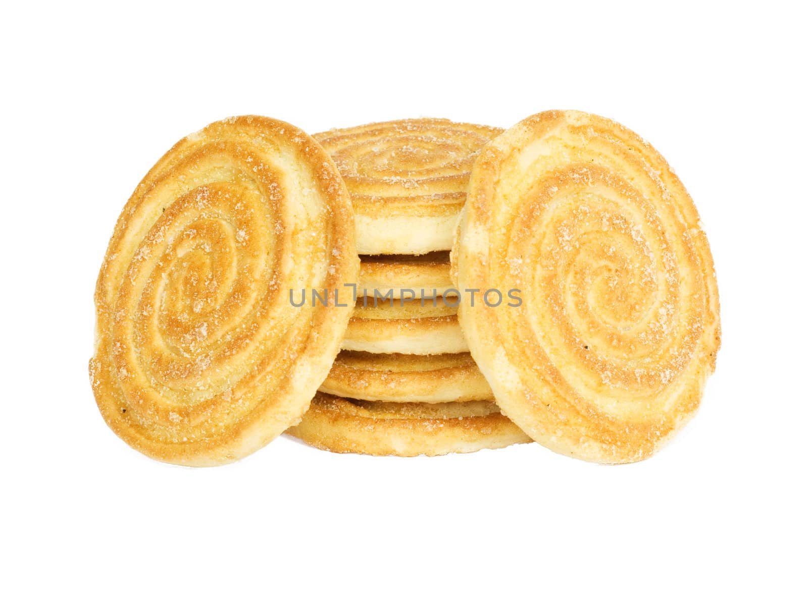 Round cracker stack, isolated 