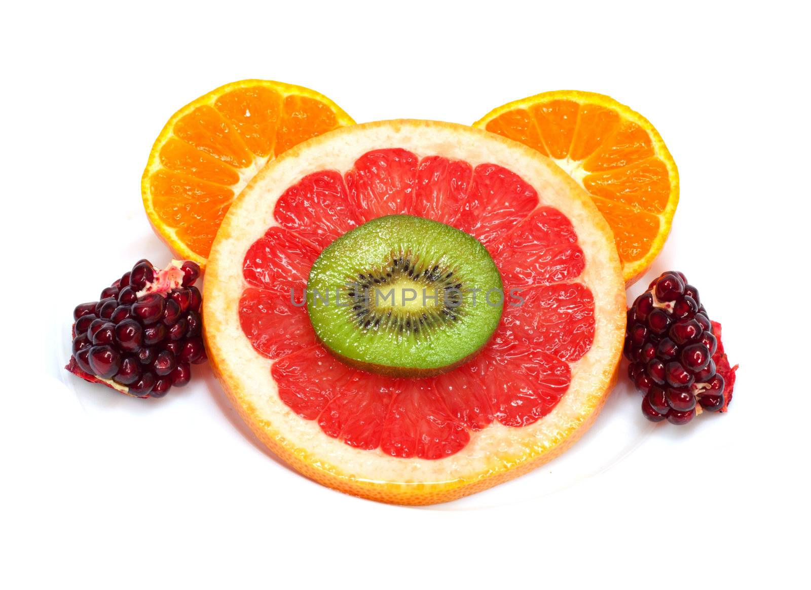 collection of fruits isolated on white 