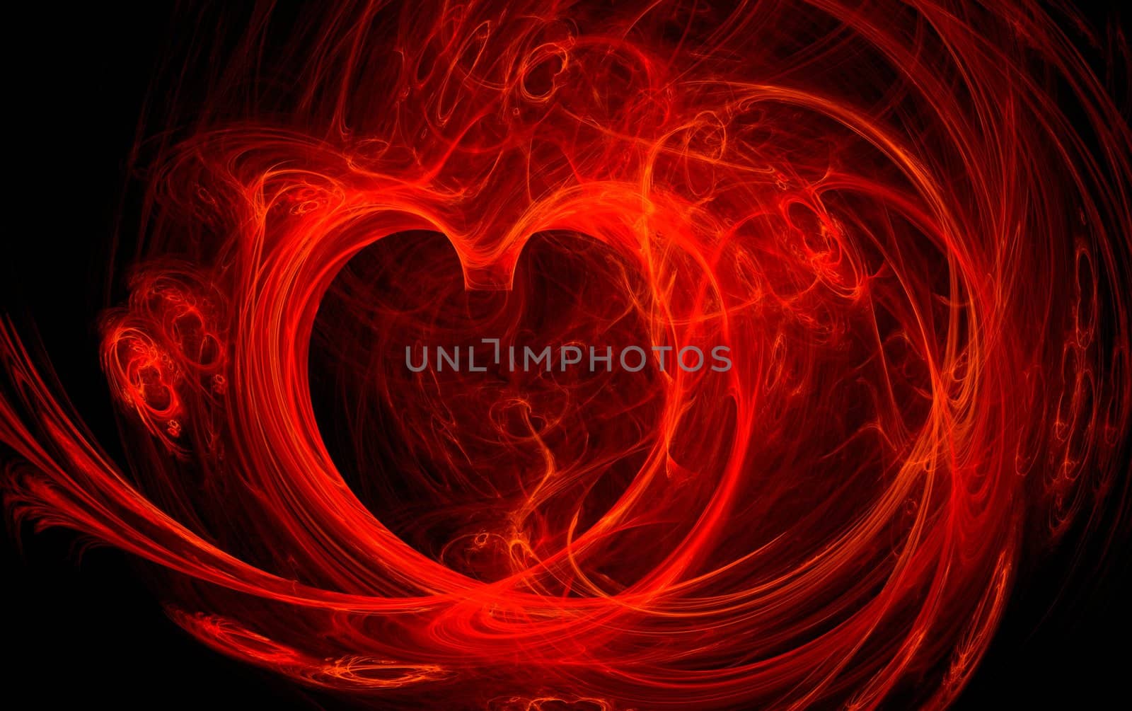 illustration of a red fire heart
