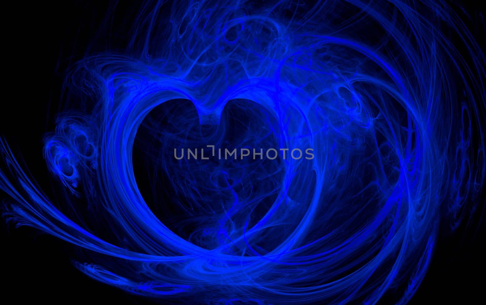 illustration of a blue fire heart