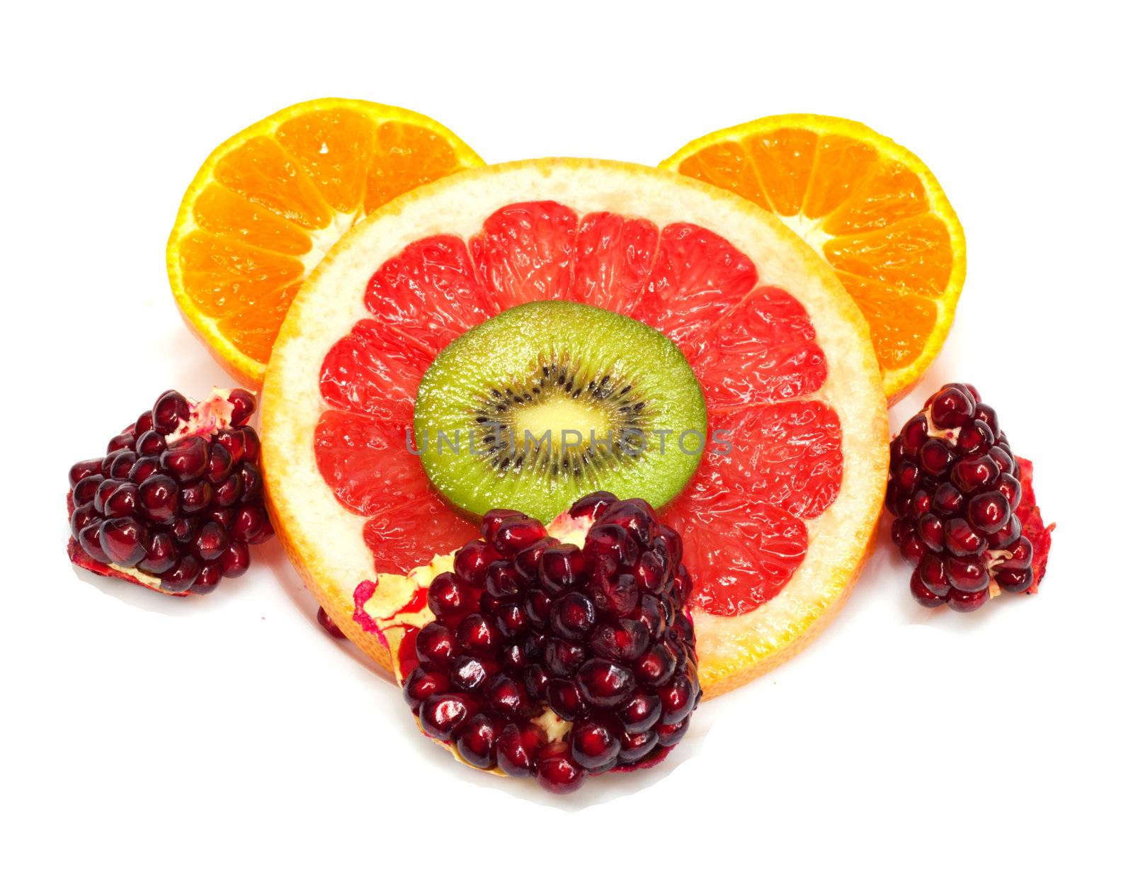collection of fruits isolated on white 