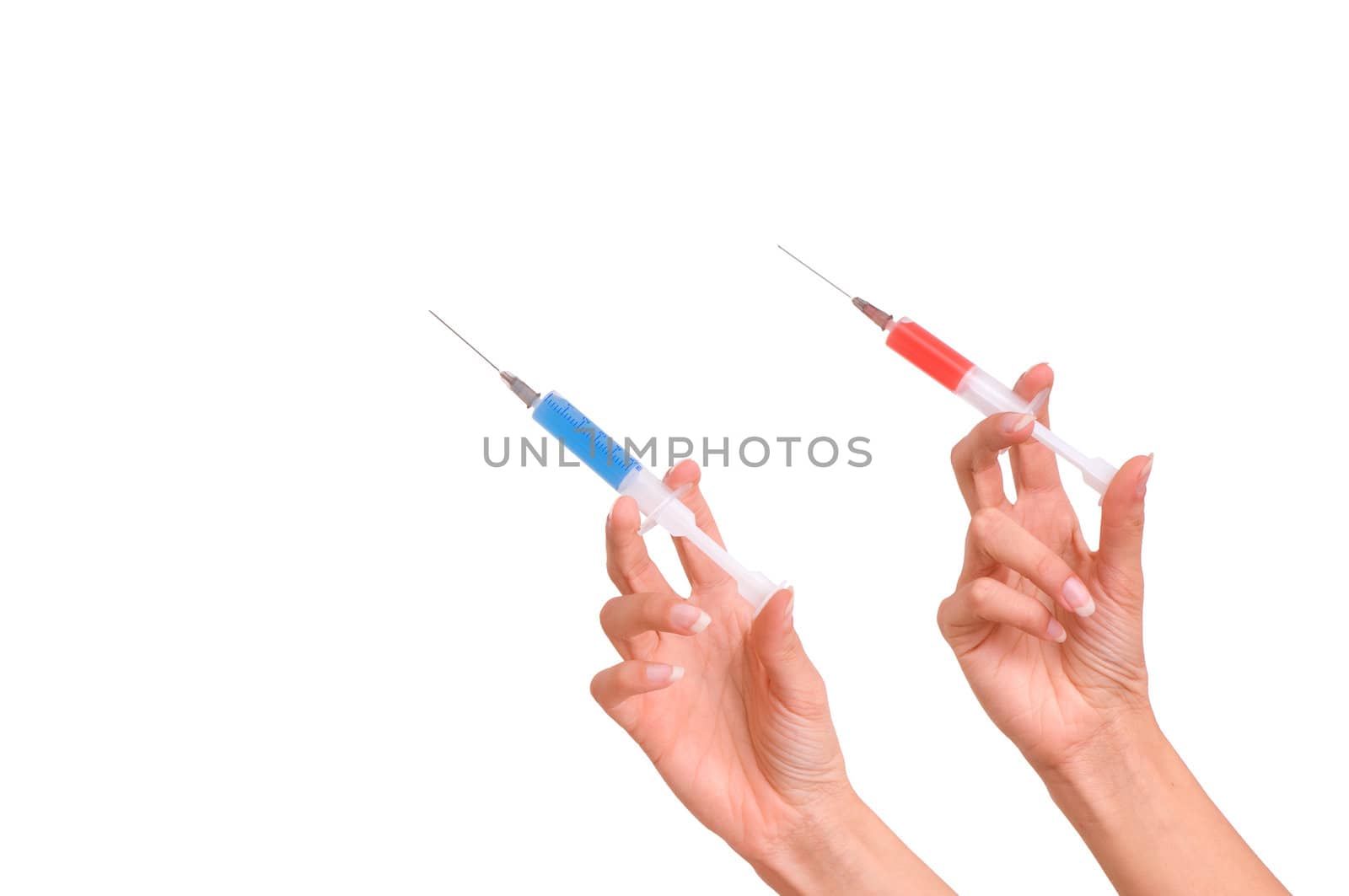 two syringes for making injections