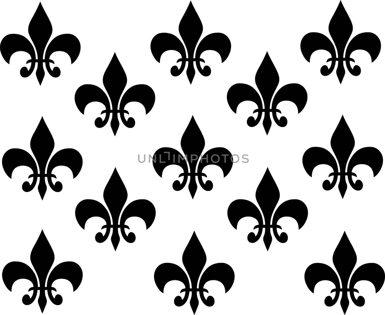 black ornaments on white background