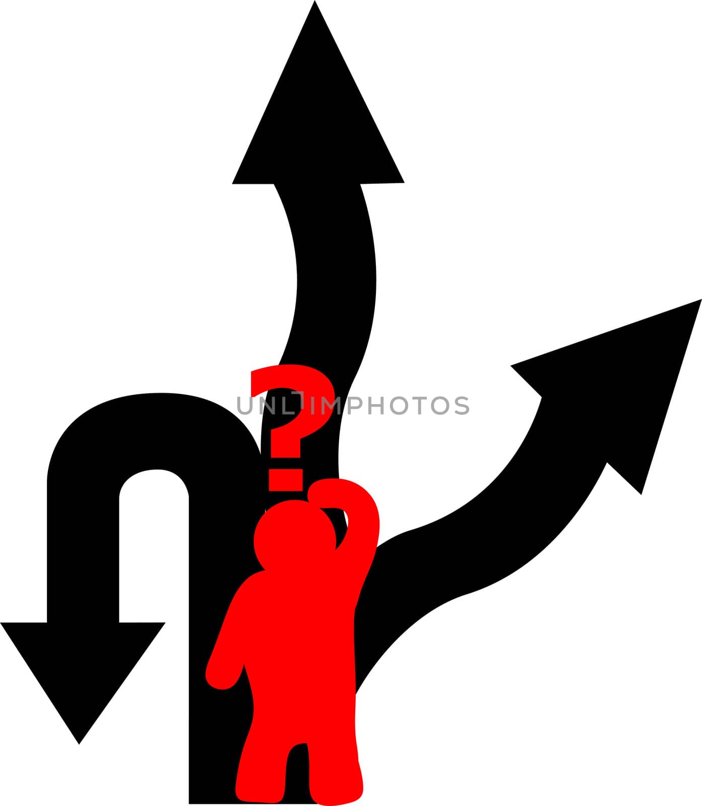 black arrows show the way