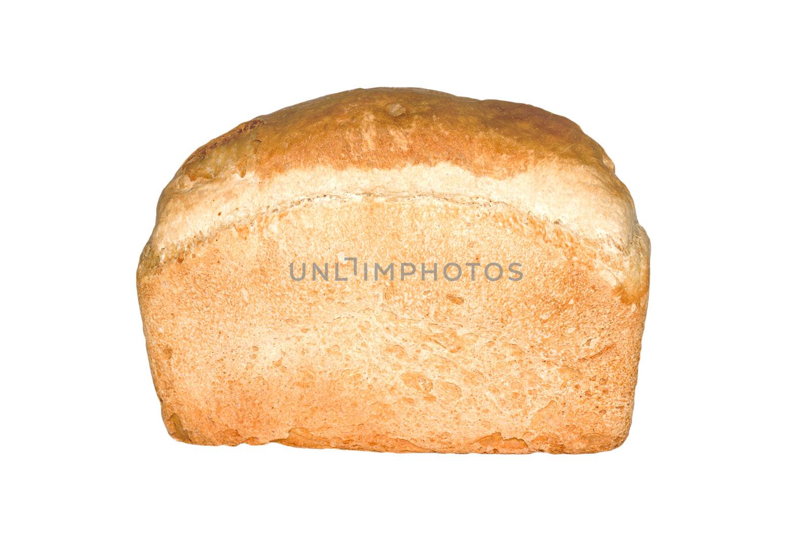 Loaf of bread isolated on white background 