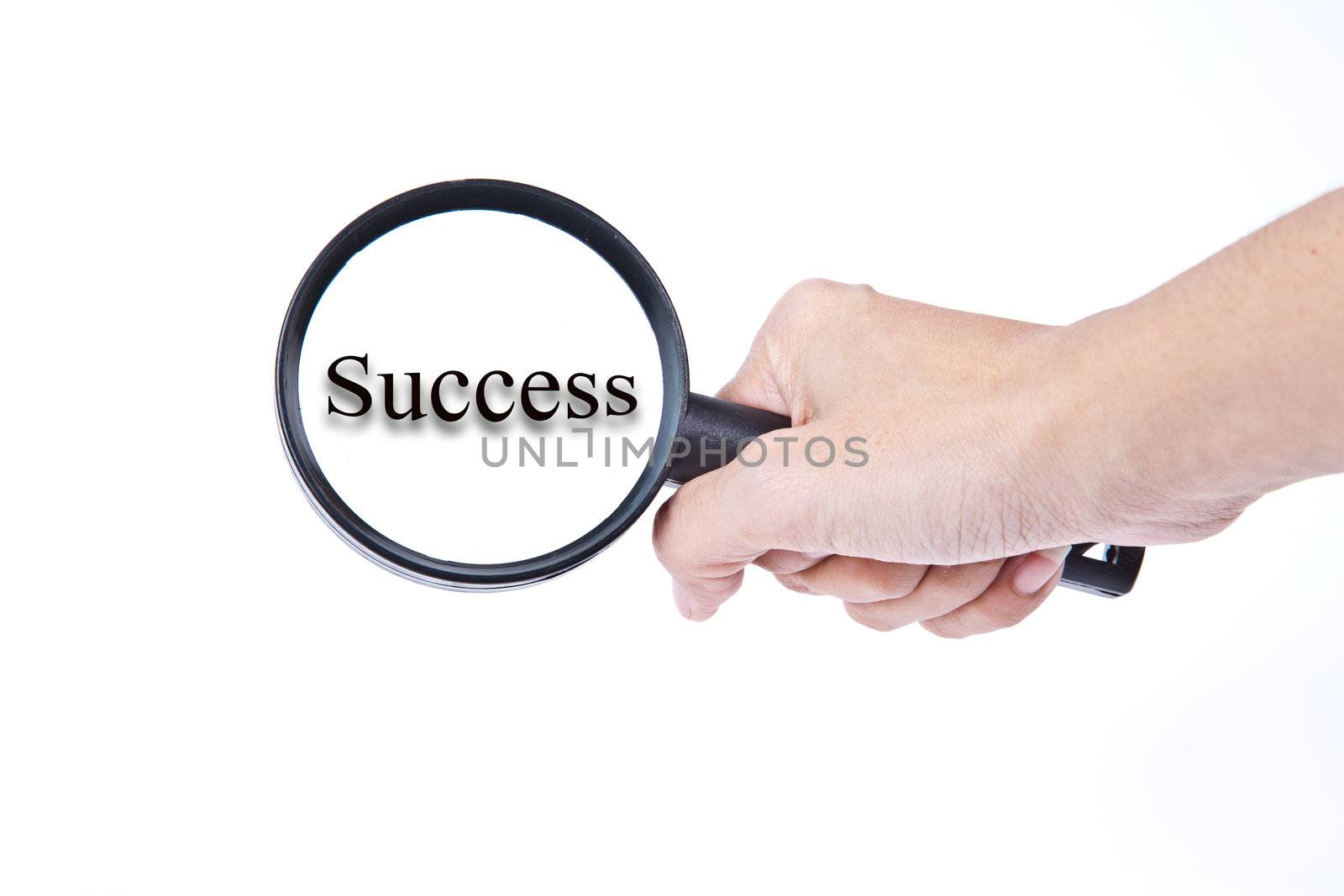 searching word, success by use magnifying glass
