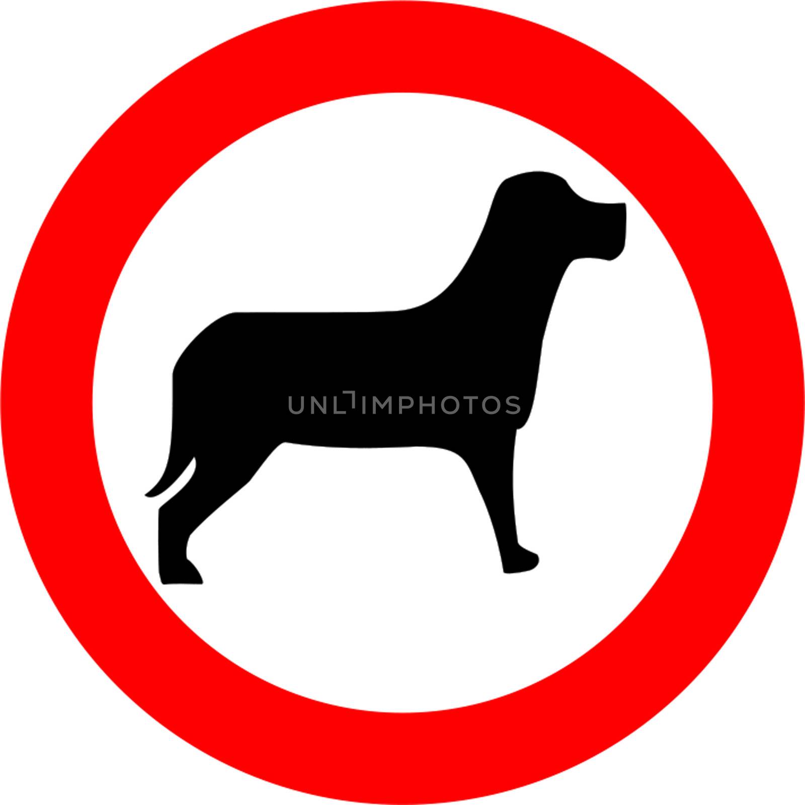 Dogs forbidden sign isolated over white background