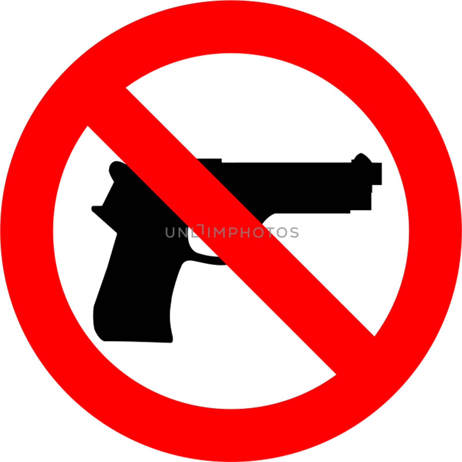 Guns forbidden sign isolated over white background