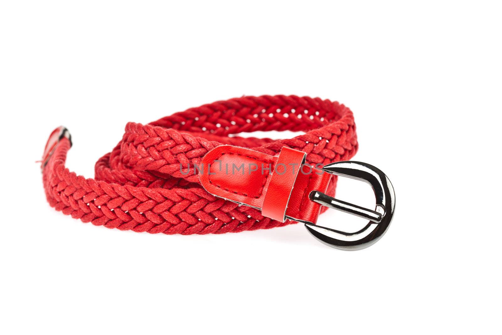 red belt on white background