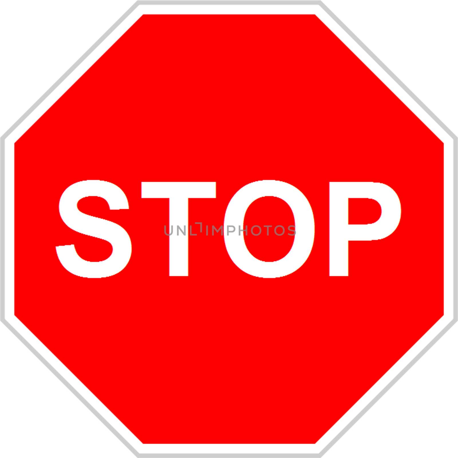 Stop sign isolated over white background