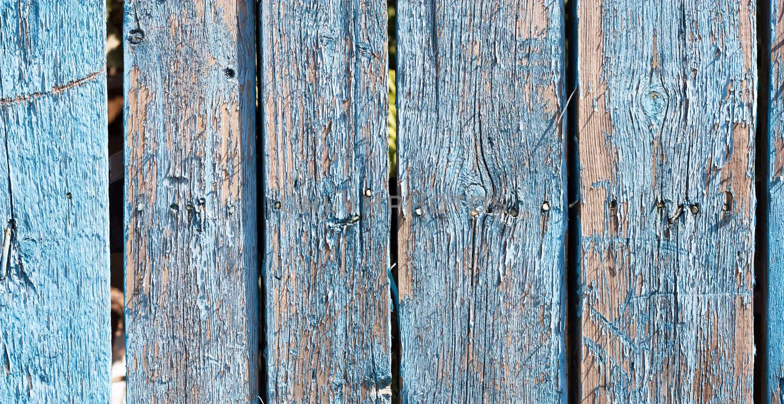 Close up of gray wooden fence panels  by schankz