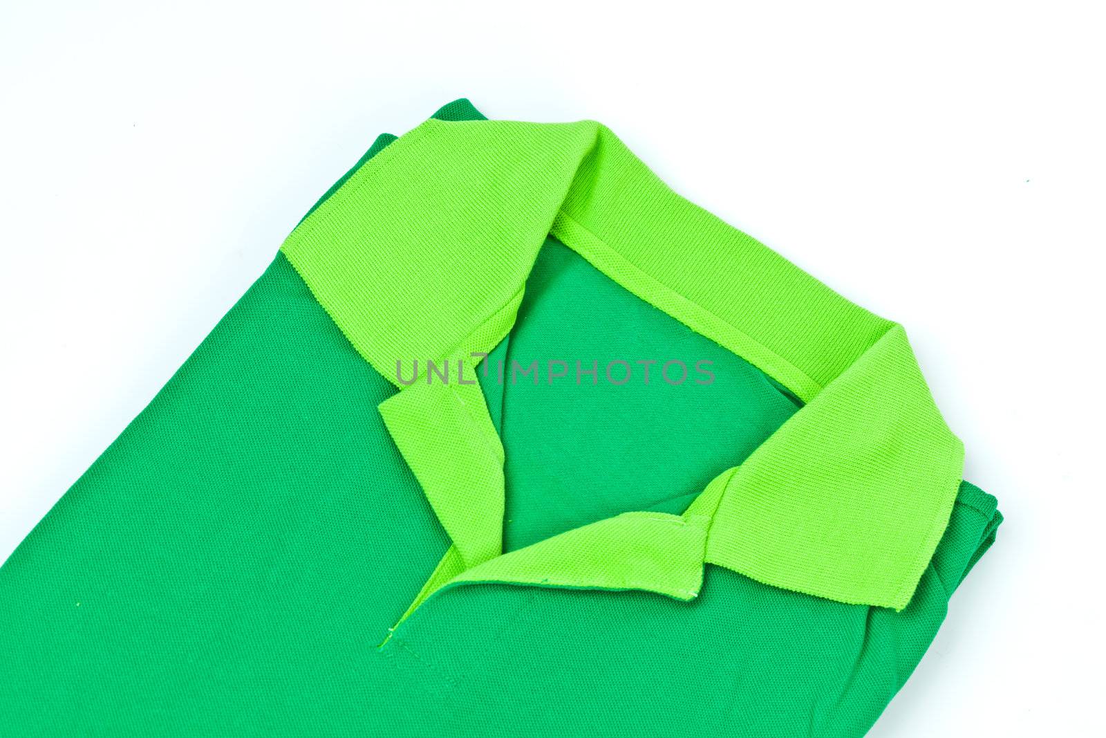 green men shirt isolated on white background