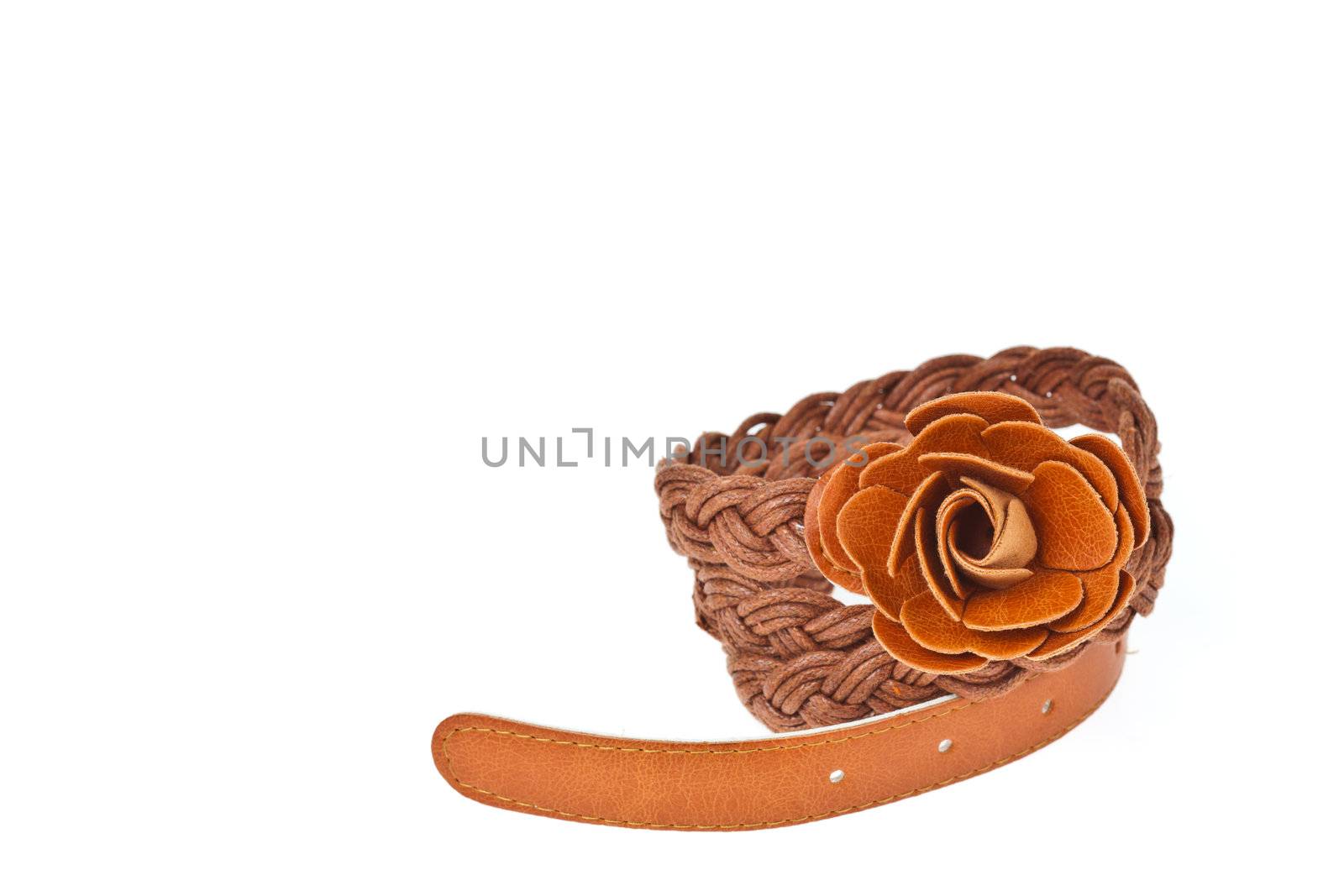 brown belt  on white background