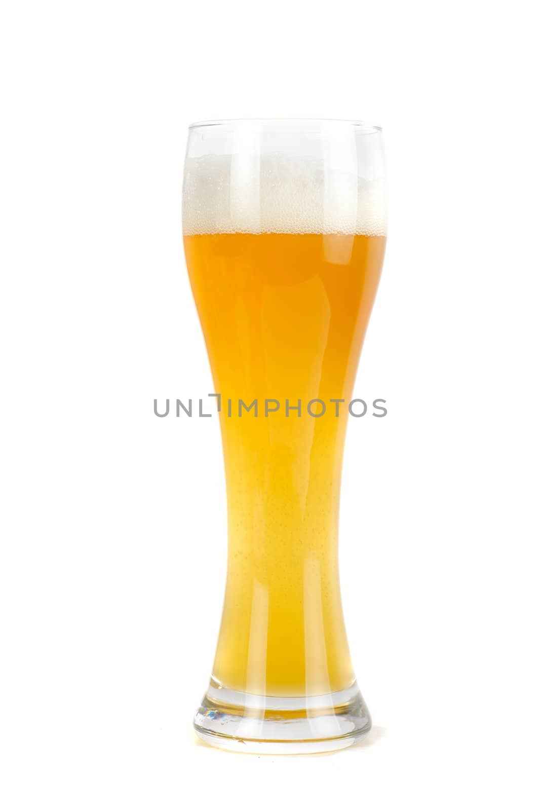 Glass of beer isolated on a white background