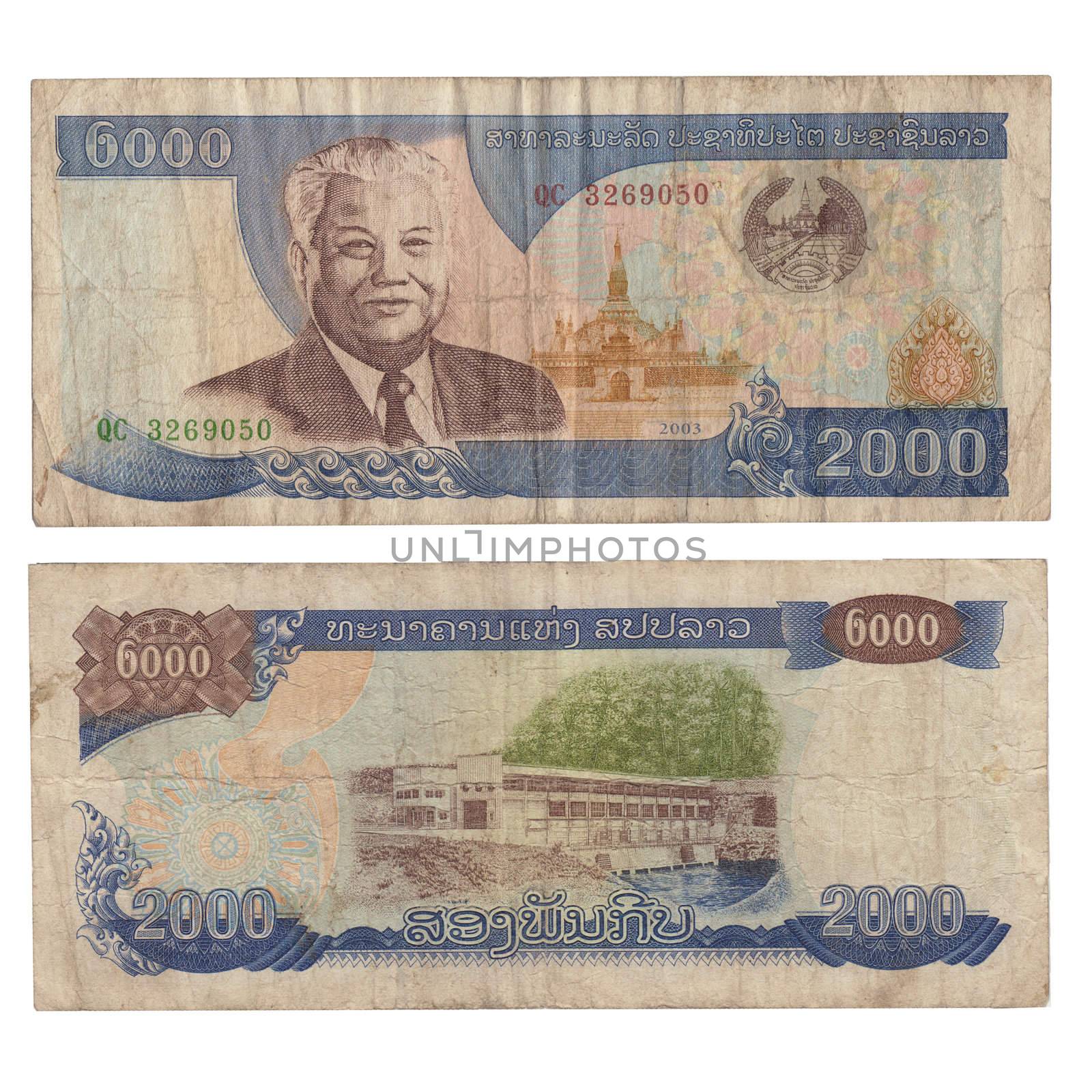 2000 kip bill of Laos by Lirch