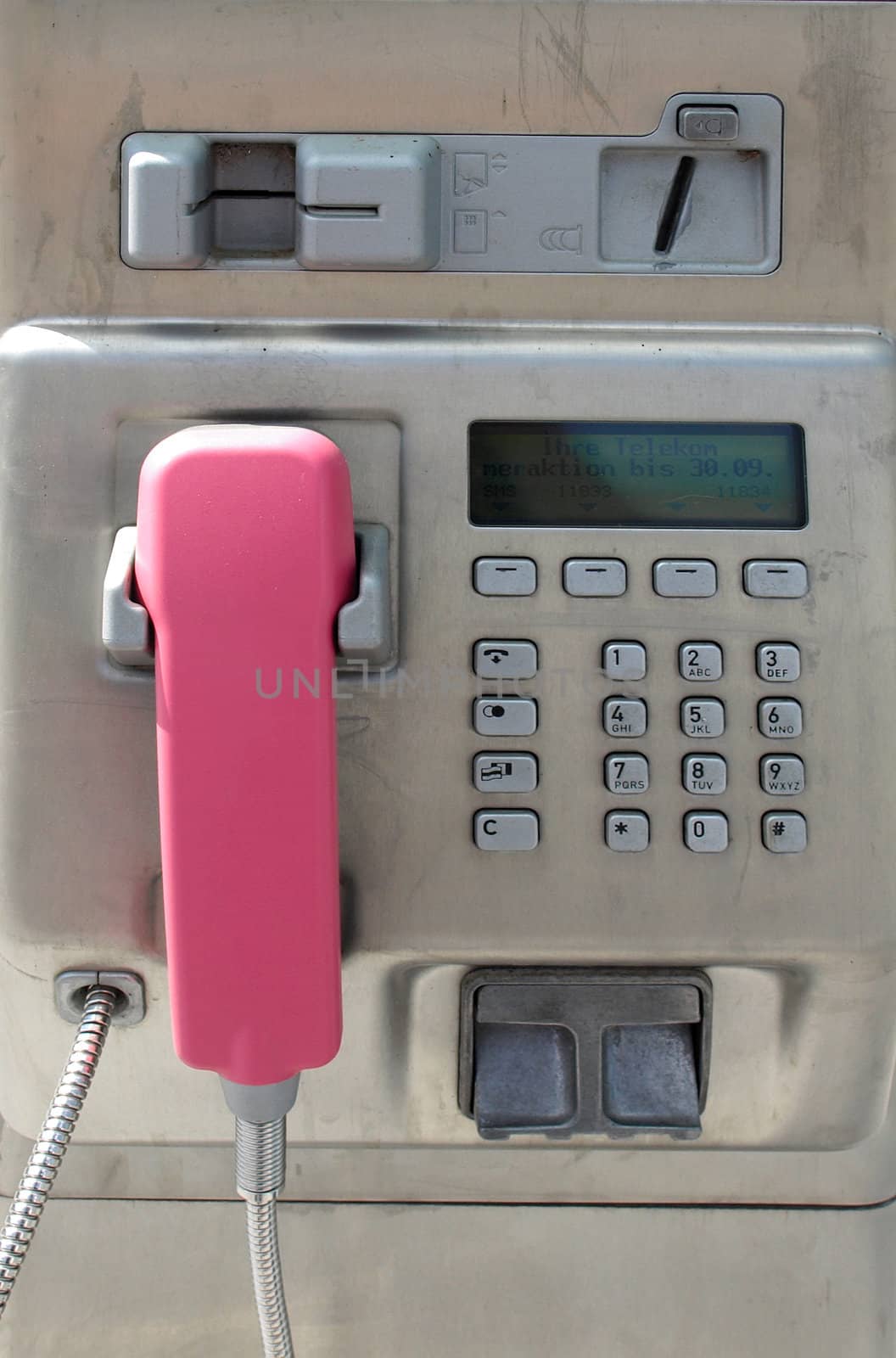 Detail of a public telephone