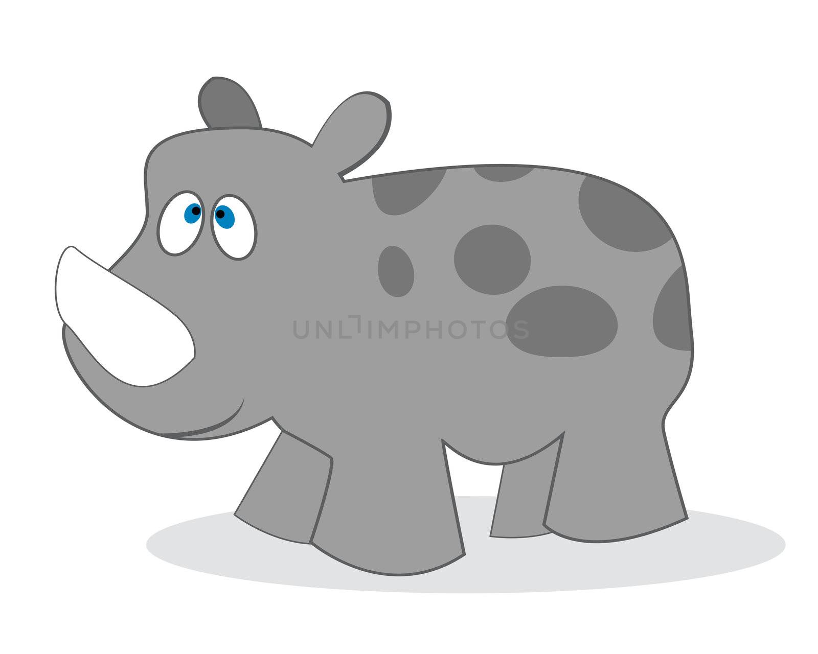 clip art rhino, isolated object over white background