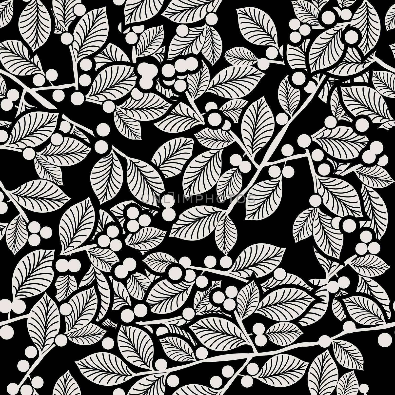 Hand drawn seamless floral wallpaper