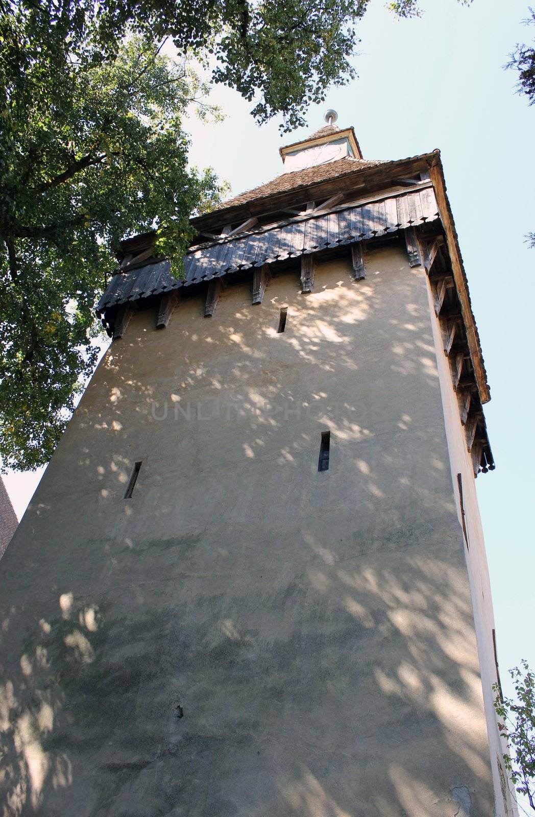 tower from the fortified church in Biertan, Romania